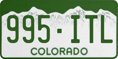 CO license plate 995ITL