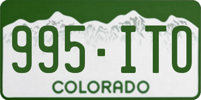 CO license plate 995ITO