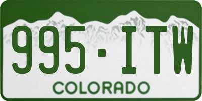 CO license plate 995ITW