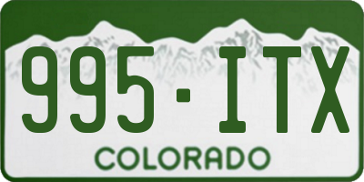 CO license plate 995ITX