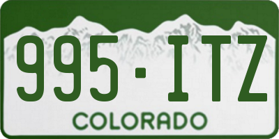 CO license plate 995ITZ