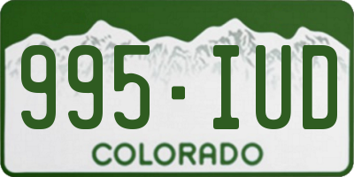 CO license plate 995IUD