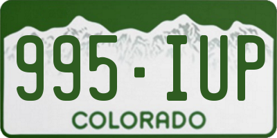 CO license plate 995IUP