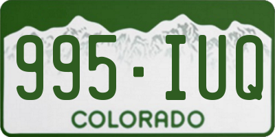 CO license plate 995IUQ