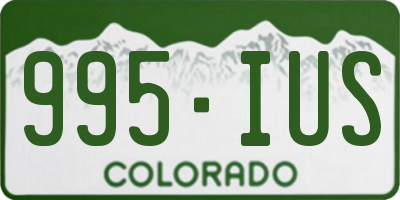 CO license plate 995IUS