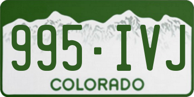 CO license plate 995IVJ