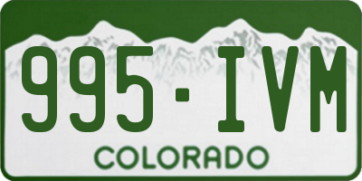 CO license plate 995IVM