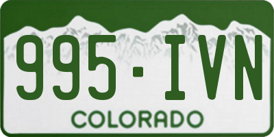 CO license plate 995IVN