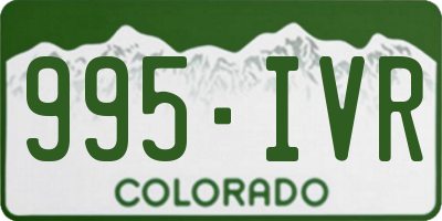 CO license plate 995IVR