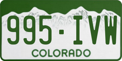 CO license plate 995IVW
