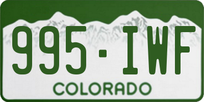 CO license plate 995IWF