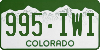 CO license plate 995IWI