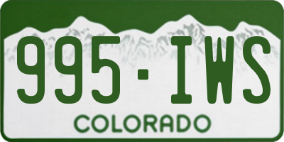 CO license plate 995IWS