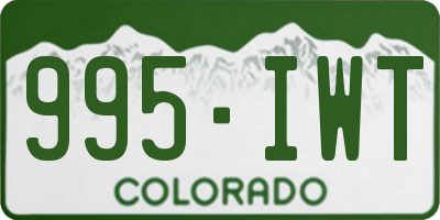 CO license plate 995IWT