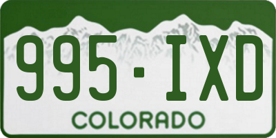 CO license plate 995IXD