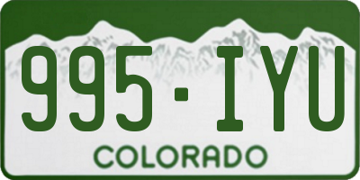 CO license plate 995IYU