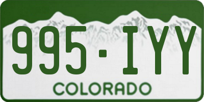 CO license plate 995IYY
