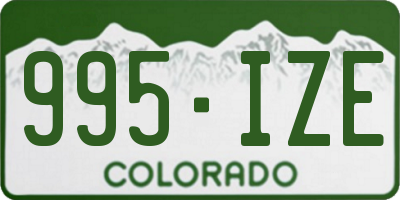 CO license plate 995IZE