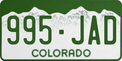 CO license plate 995JAD