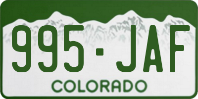 CO license plate 995JAF