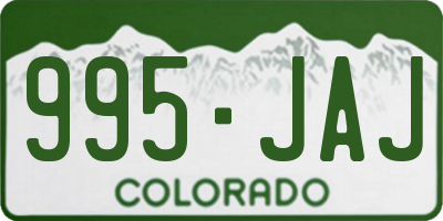 CO license plate 995JAJ