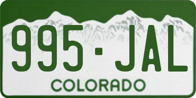 CO license plate 995JAL