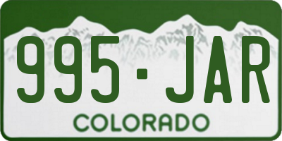 CO license plate 995JAR