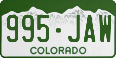 CO license plate 995JAW