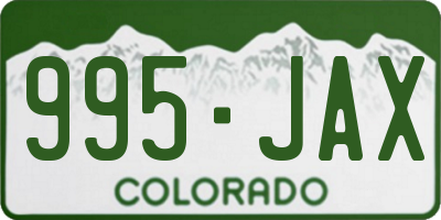 CO license plate 995JAX