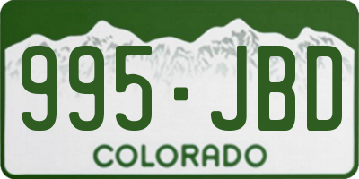 CO license plate 995JBD
