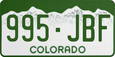 CO license plate 995JBF