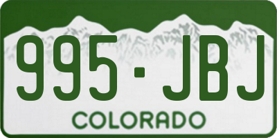 CO license plate 995JBJ