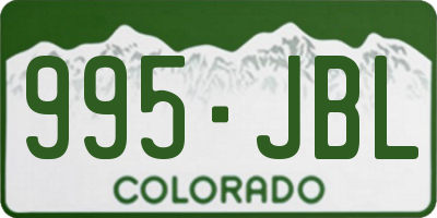 CO license plate 995JBL