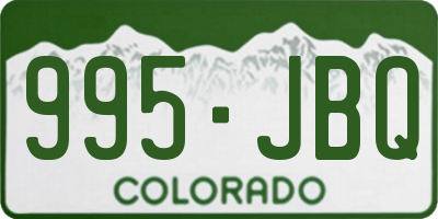 CO license plate 995JBQ