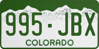 CO license plate 995JBX