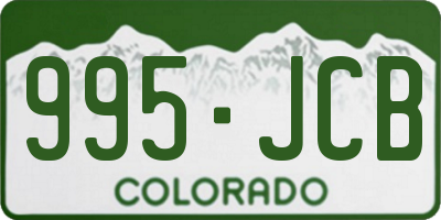 CO license plate 995JCB