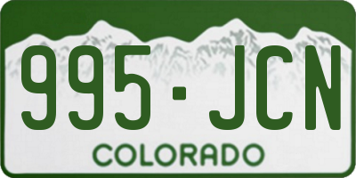 CO license plate 995JCN