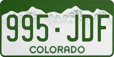 CO license plate 995JDF