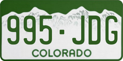 CO license plate 995JDG