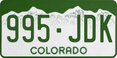 CO license plate 995JDK