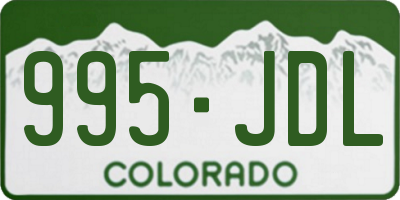 CO license plate 995JDL