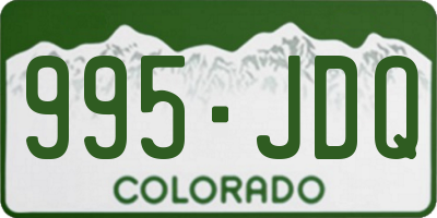 CO license plate 995JDQ