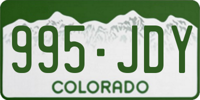 CO license plate 995JDY