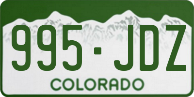 CO license plate 995JDZ