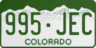 CO license plate 995JEC