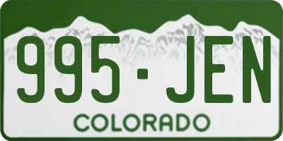 CO license plate 995JEN