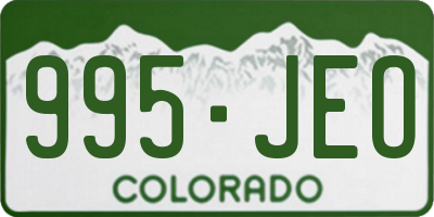 CO license plate 995JEO