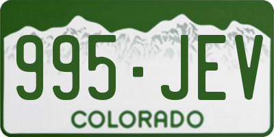 CO license plate 995JEV