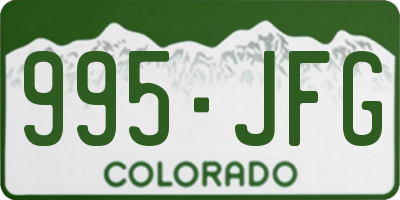 CO license plate 995JFG