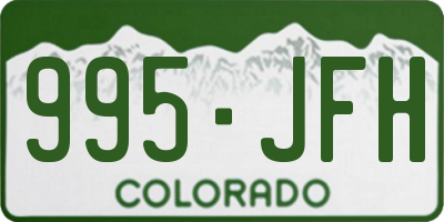 CO license plate 995JFH